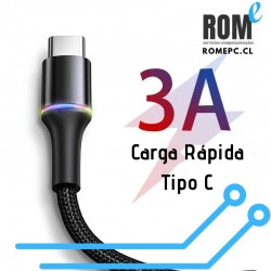 Cable de carga rápida tipo C reforzado con RGB