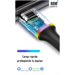 Cable de carga rápida tipo C reforzado con RGB