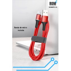 Cable de carga rápida microUSB reforzado con RGB