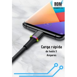 Cable de carga rápida microUSB reforzado con RGB